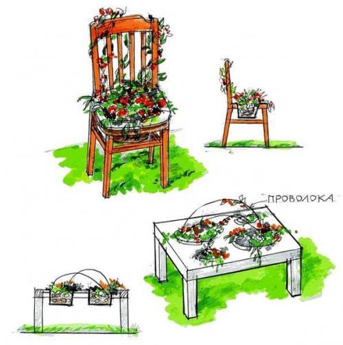 Как выбрать подходящие стулья для создания клумбы. Цветущий стул: мастер-класс