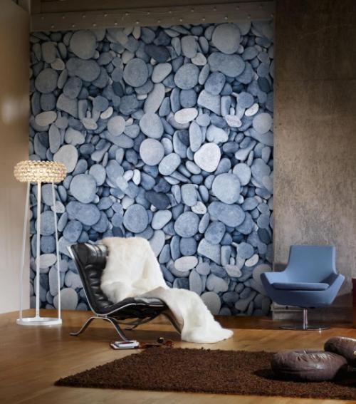Обои под камень в интерьере. Чем хороши обои под камень