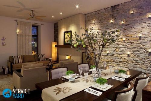 Как стыковать обои с декоративным камнем. Виды декоративного камня