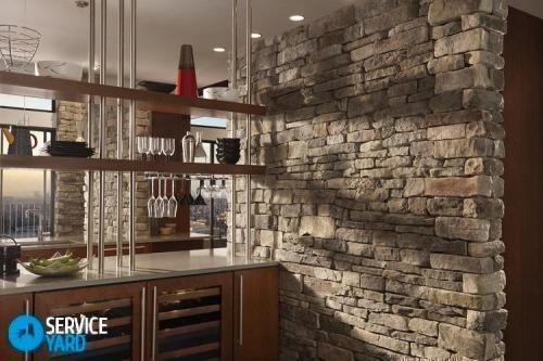 Как стыковать обои с декоративным камнем. Виды декоративного камня