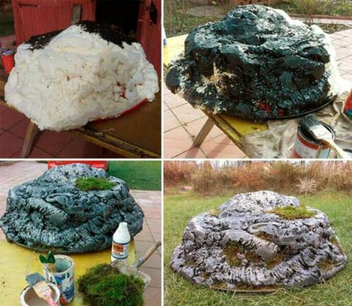 Декоративный камень своими руками для улицы. Искусственный камень валун своими руками для сада