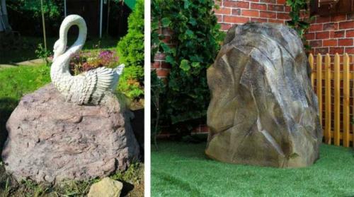 Декоративный камень своими руками для улицы. Искусственный камень валун своими руками для сада