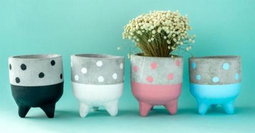 Вазоны из цемента и пластиковых бутылок. Горшки для цветов из цемента и ткани (тряпки) своими руками, фото