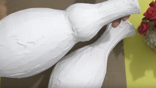 Ваза из пластиковой бутылки и воздушного шарика.. Вот такие прекрасные вазы можно сделать своими руками