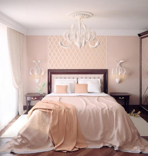 Персиковый цвет стен в спальне. Комбинации персиковых тонов