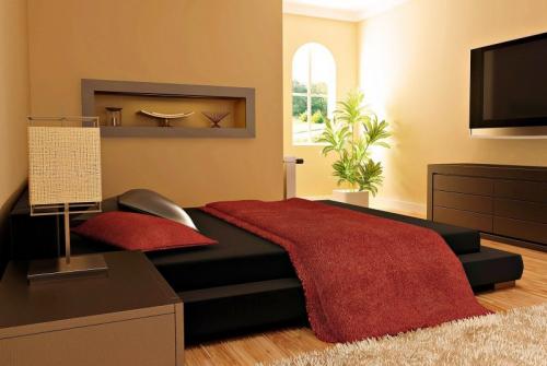 Персиковый цвет стен в спальне. Комбинации персиковых тонов