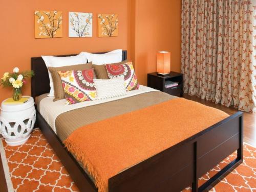 Персиковый цвет стен в спальне. Комбинации персиковых тонов