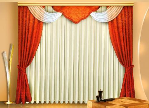 Тюль персикового цвета. Удачное сочетание