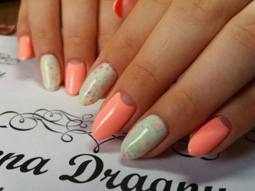 Персиковый нюд маникюр. Модный персиковый маникюр 2021