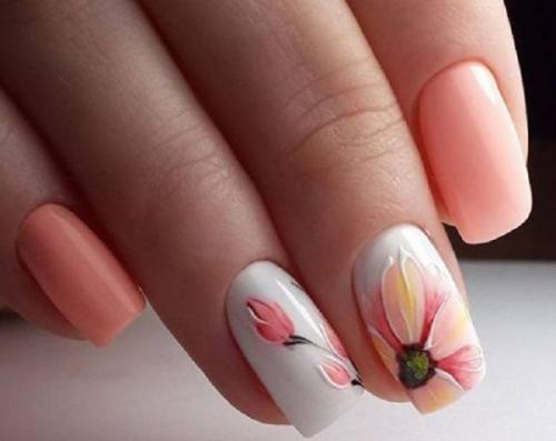 Персиковый нюд маникюр. Модный персиковый маникюр 2021