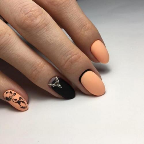 Персиковый нюд маникюр. Модный персиковый маникюр 2021