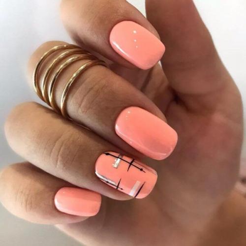 Персиковый нюд маникюр. Модный персиковый маникюр 2021