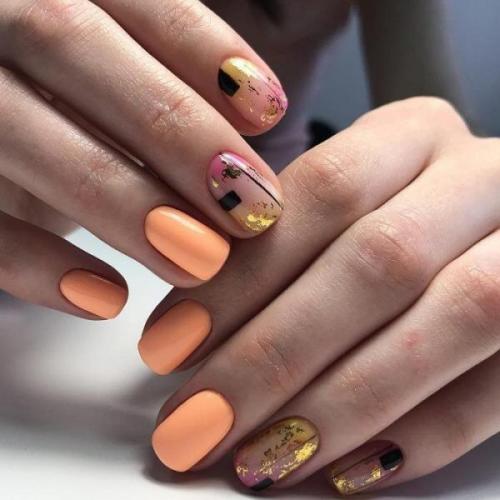 Персиковый нюд маникюр. Модный персиковый маникюр 2021