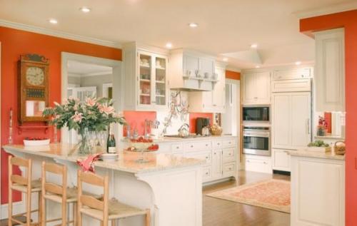 Персиковый цвет в интерьере кухни. Особенности и преимущества персикового цвета для оформления кухни
