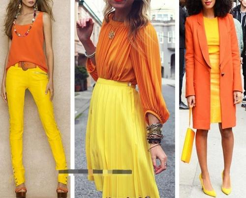 Оранжевый цвет в одежде. Сочетание оранжевого цвета в одежде