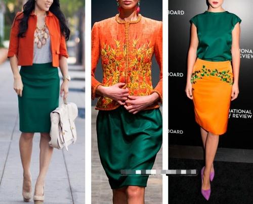 Оранжевый цвет в одежде. Сочетание оранжевого цвета в одежде