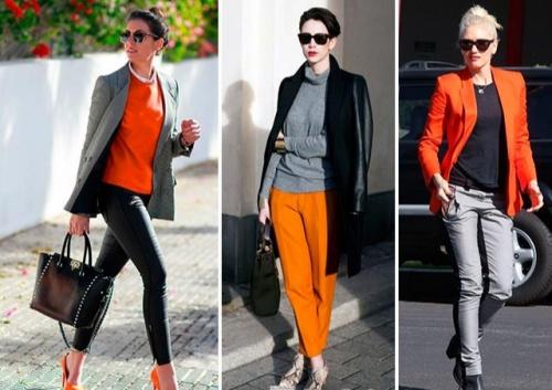 Оранжевый цвет в одежде. Сочетание оранжевого цвета в одежде
