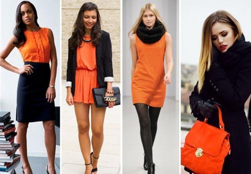 Оранжевый цвет в одежде. Сочетание оранжевого цвета в одежде