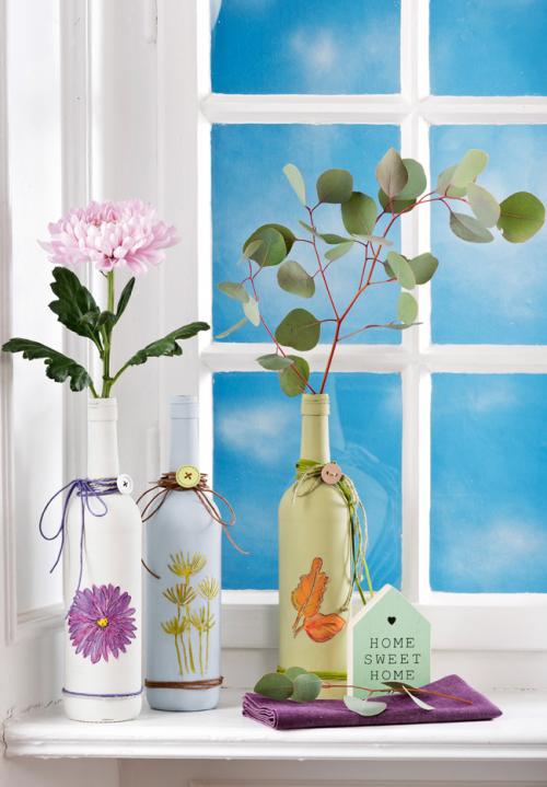 Как остеклить вазу из стеклянной бутылки и шпагата