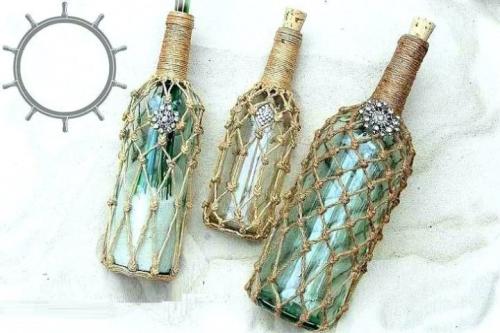 Какие цветы можно поместить в вазу из стеклянной бутылки и шпагата. Украшение бутылок шпагатом