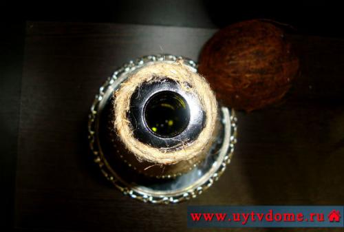 Как остеклить вазу из стеклянной бутылки и шпагата