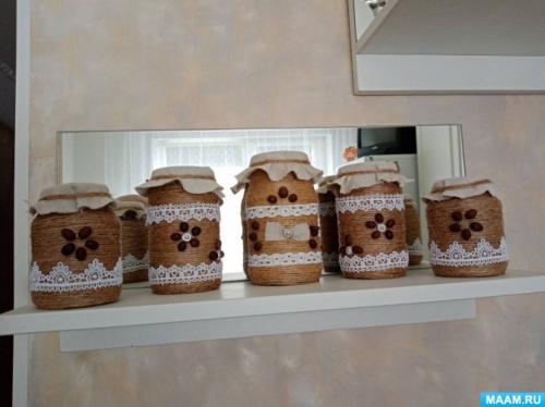 Как приклеить шпагат к стеклу. Мастер-класс «Декор баночек шпагатом»