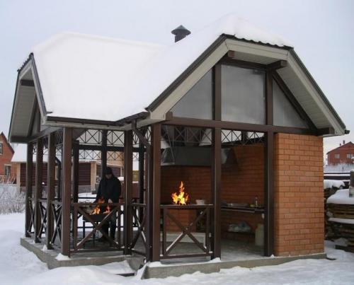 Закрытая беседка с мангалом своими руками. Особенности беседок с мангалом