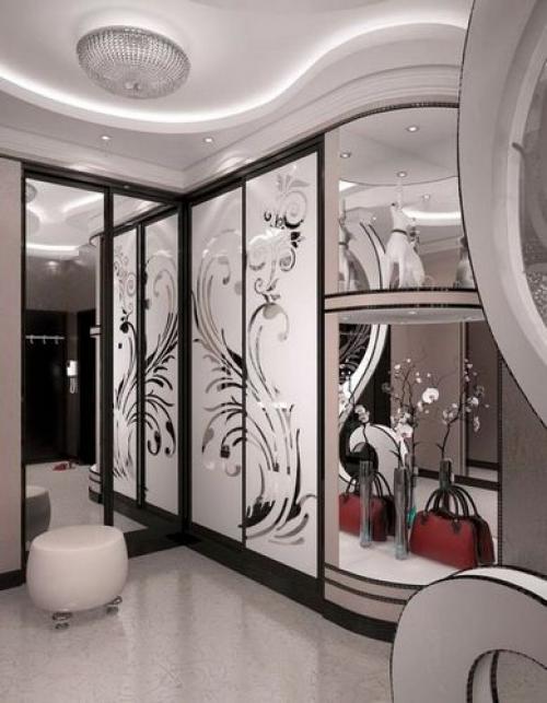 Современный дизайн прихожей со шкафом-купе. Как правильно подобрать размер шкафа? 10