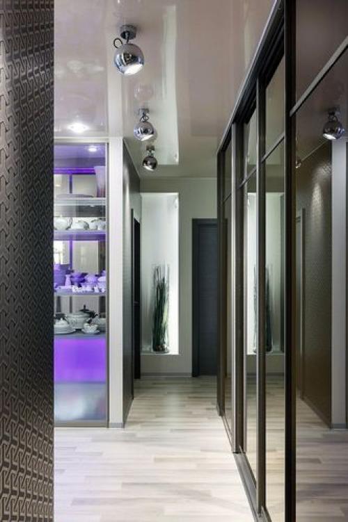 Современный дизайн прихожей со шкафом-купе. Как правильно подобрать размер шкафа? 09