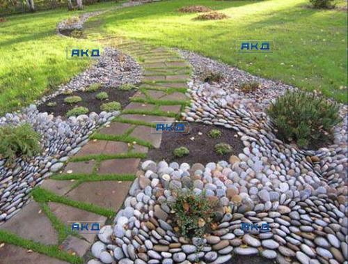 Виды гальки и применение материала в ландшафтном дизайне. Природные камни 16