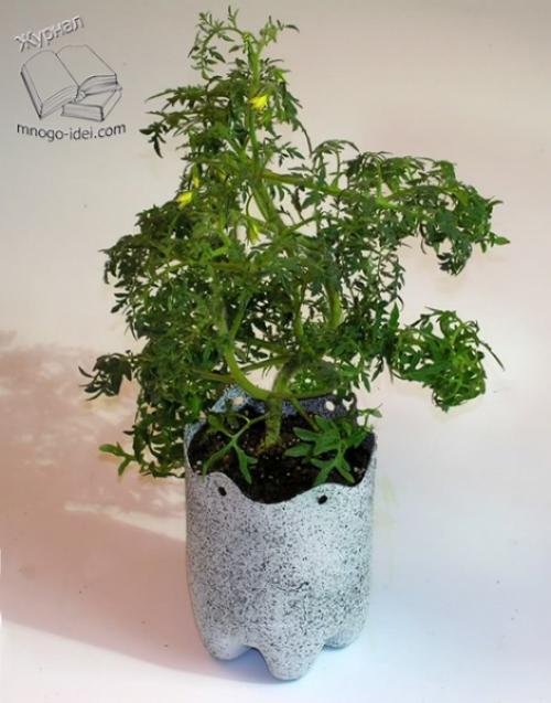 Вазы и цветочные горшки из пластиковых бутылок. 18