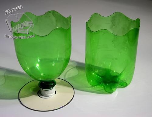 Вазы и цветочные горшки из пластиковых бутылок. 15