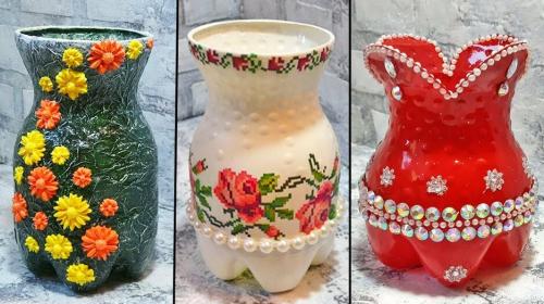 Как сделать вазу из пластиковой бутылки. Вазы из пластиковых бутылок своими руками