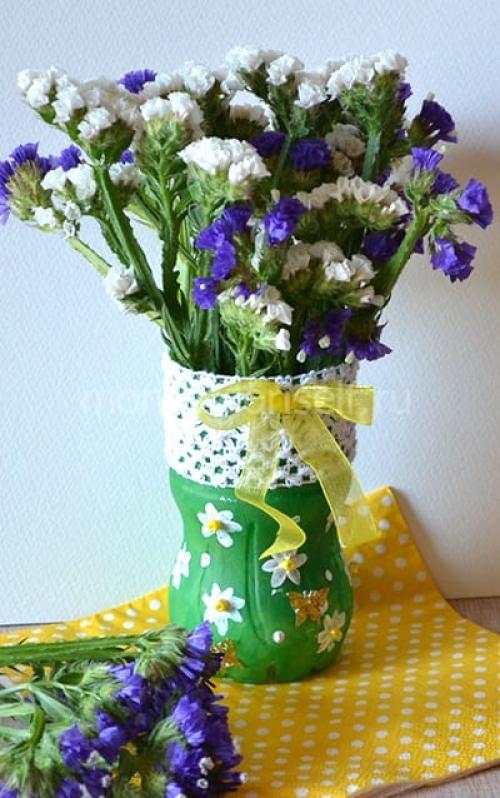 Ваза из пластиковой бутылки своими руками: мастер-класс с пошаговым фото