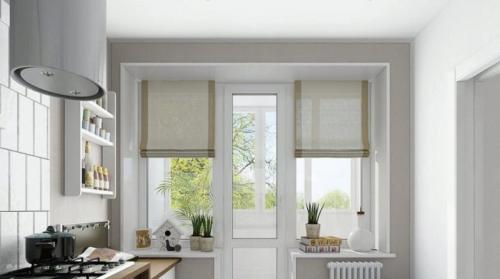 Как совместить дизайн штор с дизайном кухни и балкона. Шторы на кухню с балконом