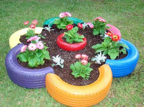 Чем можно обложить клумбу. Клумбы для цветов из подручных материалов своими руками