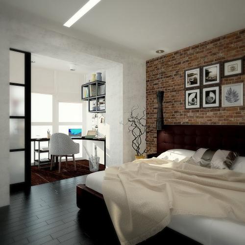 Спальня в серых тонах лофт. Основные особенности спальни в стиле лофт