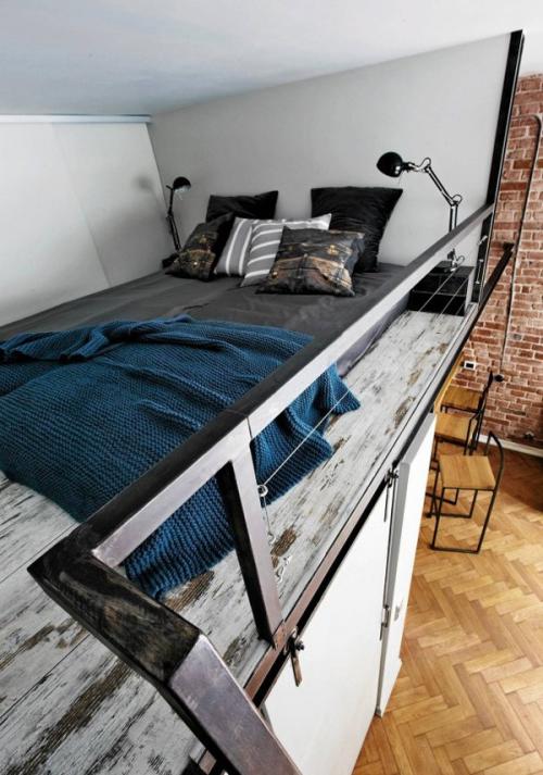 Спальня в серых тонах лофт. Основные особенности спальни в стиле лофт