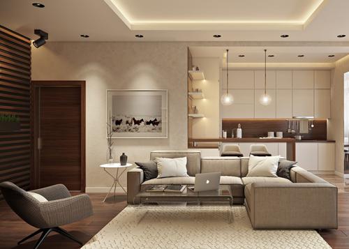 Обои в спальню со светлой мебелью. Цвет 03