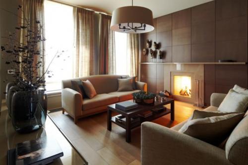 Акцентные стены в интерьере гостиной и спальной. Материалы для отделки 07