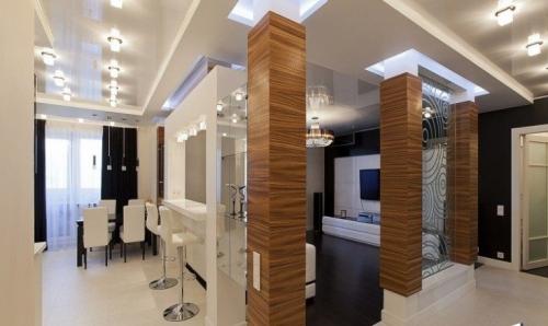 Колонны в интерьере лофт. (+60 фото) Колонны в интерьере функционал и стили