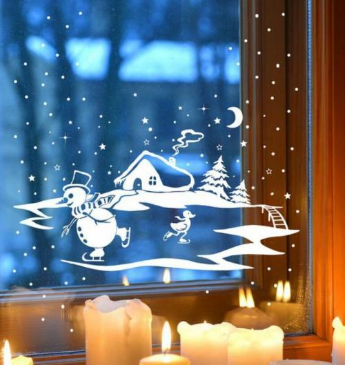 Как украсить окна на новый год 2021. Что это за техника