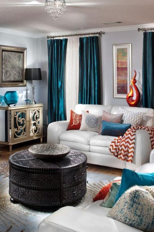 Синяя акцентная стена в интерьере. С ЧЕГО НАЧАТЬ ПРОЕКТИРОВАНИЕ БЕЛО-СИНЕЙ ГОСТИНОЙ