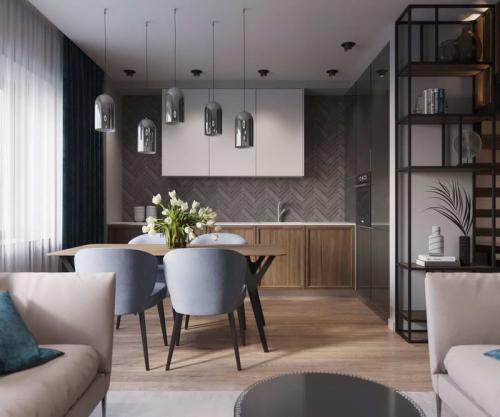 Акцентная стена в интерьере кухни. Виды обоев для кухни 07 Акцентная стена в интерьере кухни. Виды обоев для кухни 07