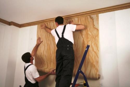 Как ухаживать за каменными обоями после укладки.  Монтаж гибкого камня