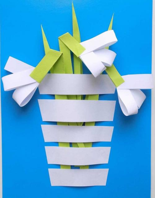 Поделка в садик весенний букет. Весенние цветы — подснежники