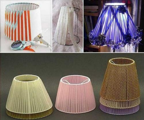 Какой размер бумаги или ткани нужен для создания абажура. Из лент