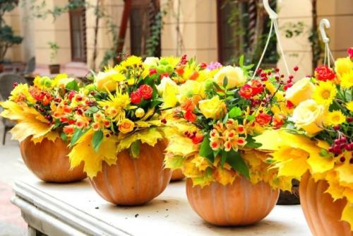 Как сделать из тыквы вазу для осеннего букета. Мастер-класс «Осенняя поделка  «Букет в тыкве» 06
