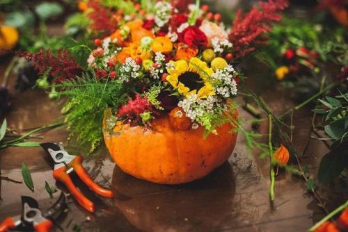 Как сделать из тыквы вазу для осеннего букета. Мастер-класс «Осенняя поделка  «Букет в тыкве» 05