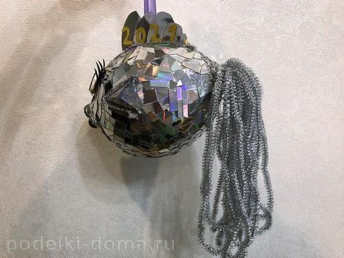 Новогодние поделки на улицу в детский сад. «Космо-Рыба»